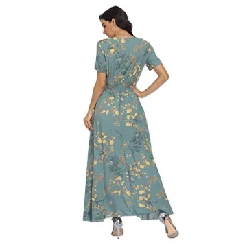 Vintage Women's Floral Maxi Button Up Dress for Summer