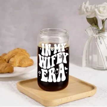 Fairy's Gift Wifey Cup 16 oz Glass Coffee Cup Bridal Gifts