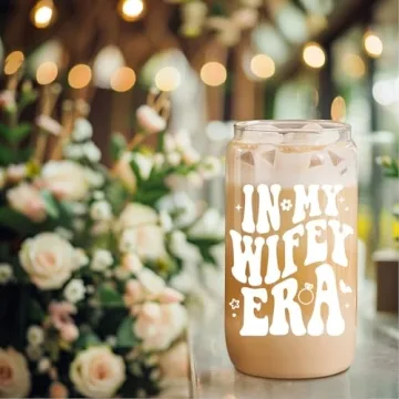 Fairy's Gift Wifey Cup 16 oz Glass Coffee Cup Bridal Gifts