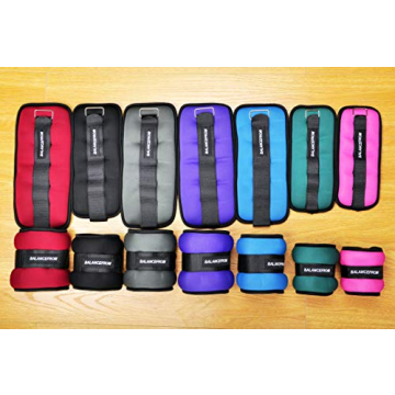 Fitvids Fully Adjustable Ankle Wrist Arm Leg Weights, 1 lbs each (2-lb pair), Pink