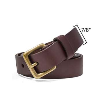 Timberland womens Casual Leather Belt for Jeans, Dark Port (Classic), Medium (33-39)