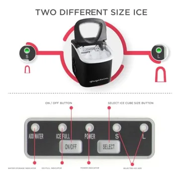 Compact Ice Maker - 26 lbs/Day, Black - FRIGIDAIRE