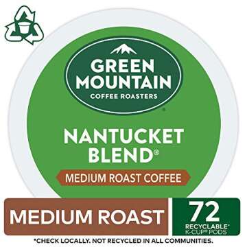 Green Mountain Coffee Roasters Nantucket Blend K-Cup Pods - 72 Count, Medium Roast Coffee