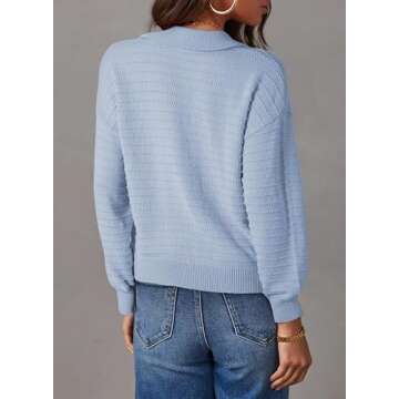 Dokotoo Womens Fall Sweaters Half Zip Pullovers High Neck Long Sleeve Winter Sweater Fashion Casual ...