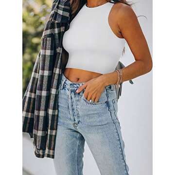 Chic REORIA Sleeveless Halter Tank Tops for Women