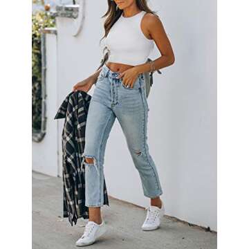 Chic REORIA Sleeveless Halter Tank Tops for Women