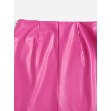 Shop Floerns Women's Faux Leather Mini Skirt in Hot Pink
