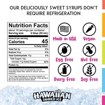 Hawaiian Shaved Ice Syrup Variety - 20 Flavors for Fun