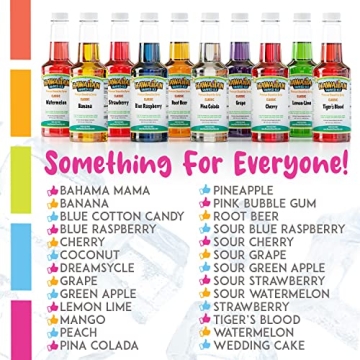 Hawaiian Shaved Ice Syrup Variety - 20 Flavors for Fun