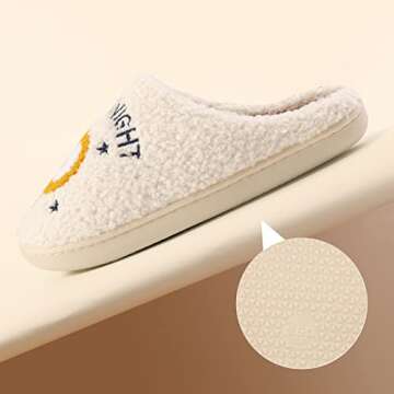 Qubuwalk Meet Me at Midnight Slippers Lavender Haze Slippers Warm Fuzzy Slippers Cozy House Slippers for Women and Men