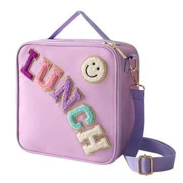 Charming Insulated Lunch Bag for Girls with Smile Design