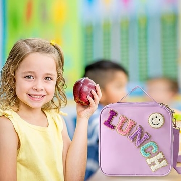 Charming Insulated Lunch Bag for Girls with Smile Design