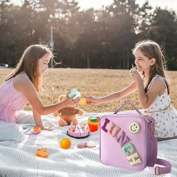 Charming Insulated Lunch Bag for Girls with Smile Design