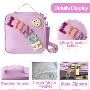 Charming Insulated Lunch Bag for Girls with Smile Design
