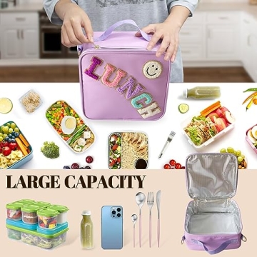 Charming Insulated Lunch Bag for Girls with Smile Design