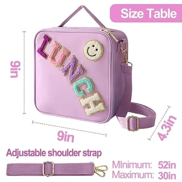 Charming Insulated Lunch Bag for Girls with Smile Design