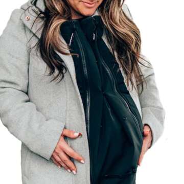 MakeMyBellyFit Universal Jacket Extender for Maternity and Babywearing, fits MOST zips, black, one-size