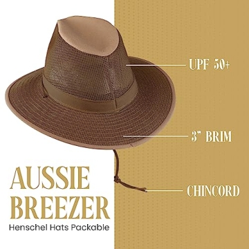 Henschel Aussie Mesh Breezer Hat for Outdoor Activities