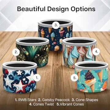 TakeFlight Neoprene Ice Cream Sleeve for Ninja Creami Pints - Chilled Comfort for Your Frozen Favorites - Thermal Insulation Cozy to Prolong Ice Cream Freshness - Enhanced Grip Handle, Hand Washable