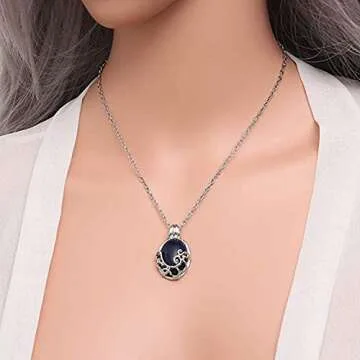 JinYu 2 Pack Necklace - Royal Blue Charm Set