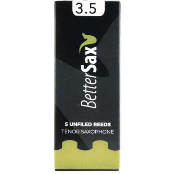 BetterSax Tenor Saxophone Jazz Cut Reeds, Strength 3.5, 5-Pack - Ideal for Superior Jazz Performance...