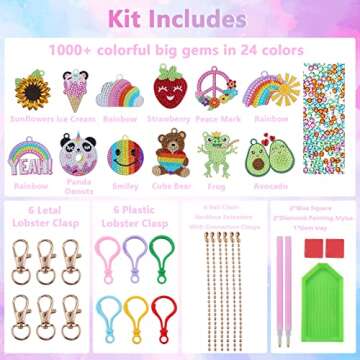 Happy Makers DIY Gem Diamond Art Keychains Kit