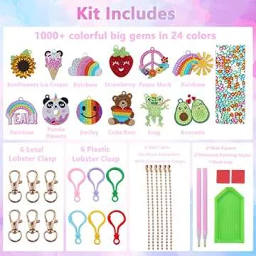 Happy Makers DIY Gem Diamond Art Keychains Kit