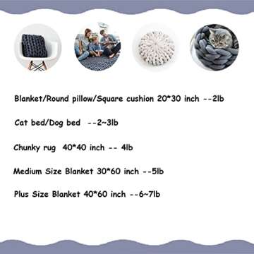 Arm Knitting Yarn for Chunky Yarn Blanket,Braided Knot Throw Cotton Wool Bulky Giant Yarn for Hand Knit Blanket DIY,Soft Washable Tube Bulky Giant Yarn for Weave Craft Crochet(Milk White, 2.2lb)