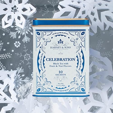Harney & Sons Celebration Tea 20 ct Sachet Tin - Perfect for Gatherings