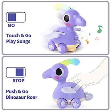 iPlay, iLearn Baby Music Toy, Toddler Musical Crawling Toys, Electronic Moving Light up Dinosaur, Infant Learning Early Development Dino, Birthday Gifts for 18 24 Month, 2 3 Year Olds Kids Boy Girl