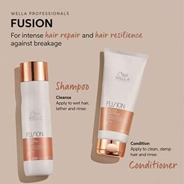 Wella Professionals Fusion Intense Repair Shampoo & Conditioner Set, Hair Repair & Anti Hair Breakag...