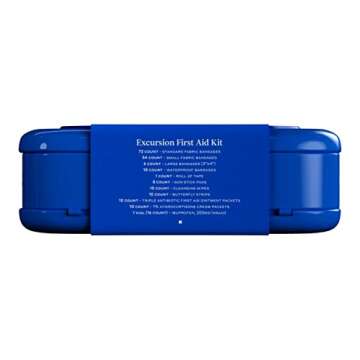 Welly Excursion Kit - First Aid Kit with Flexible Fabric and Waterproof Bandages, Tape and Non-Stick Pads, Butterfly Strips,Triple Antibiotic and Hydrocortisone Ointments, and Ibuprofen - 200 Count