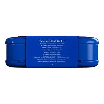 Welly Excursion Kit - First Aid Kit with Flexible Fabric and Waterproof Bandages, Tape and Non-Stick Pads, Butterfly Strips,Triple Antibiotic and Hydrocortisone Ointments, and Ibuprofen - 200 Count