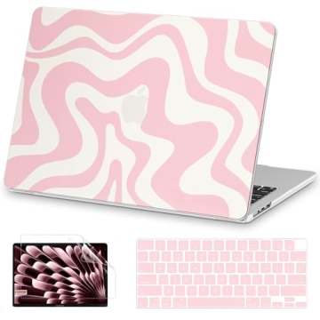 AKIT Compatible with MacBook Air 13 Inch Case 2025 2024 2023 2022 M3 M2 A3113 A2681, Stylish Pattern...