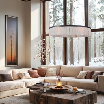 Elegant Alabaster Rustic Chandelier for Modern Living Spaces