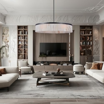 Elegant Alabaster Rustic Chandelier for Modern Living Spaces