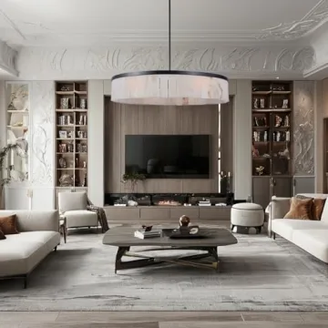 Elegant Alabaster Rustic Chandelier for Modern Living Spaces