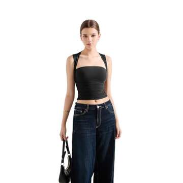 SUUKSESS Womens Square Neck Going Out Fitted Tank Tops Double Lined Spring Summer Sleeveless Busines...