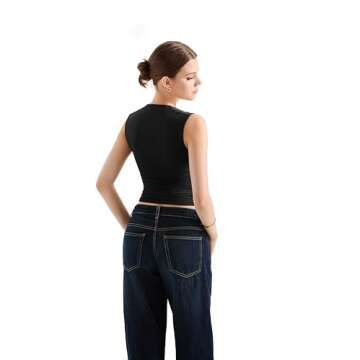 SUUKSESS Womens Square Neck Going Out Fitted Tank Tops Double Lined Spring Summer Sleeveless Business Casual Basic Shirt (Black, L)