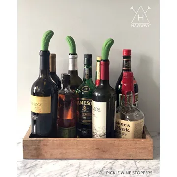 Hawwwy Pickle Wine Stopper - Set of 2 - Leak Proof- Premium Wine Stoppers for Wine Bottles - Ideal Gift - Cute Wine Accessories - Funny Wine Bottle Stopper with Gift Box