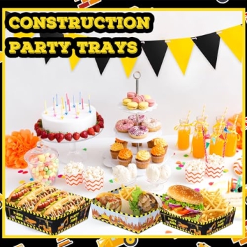 Mifoci 48 Pcs Construction Party Paper Food Trays