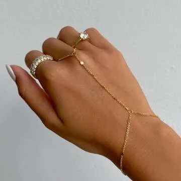 choice of all Hand Chain Ring Bracelet Hand Chain Gold Hand Chain Finger Ring Bracelets Gifts Rhinestone Hand Jewelry for Women Trendy Stocking Stuffers
