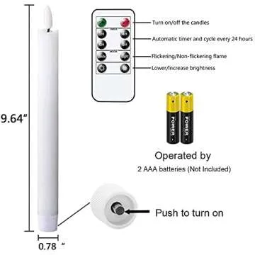 GenSwin Flameless Taper Candles with Remote for Weddings