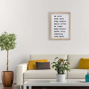 SANY DAYO HOME Wall Decor Signs with Inspirational Sayings 16 x 12 inches Rustic Wood Framed Modern ...