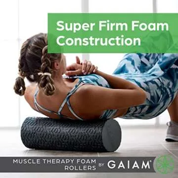 Gaiam Restore Foam Roller for Muscle Massage - 18" Short Foam Roller, Deep Tissue Muscle Massager for Sore Muscles & Stimulation - Total Body Pain Relief, Back, Neck, Foot, Calf, Leg, Arm - Grey
