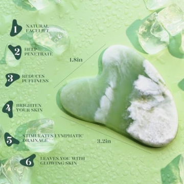 BAIMEI Jade Roller & Gua Sha Facial Tools for Skincare