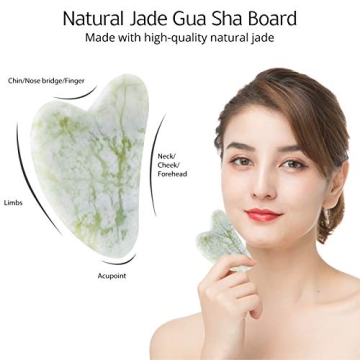 BAIMEI Jade Roller & Gua Sha Facial Tools for Skincare