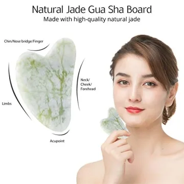 BAIMEI Jade Roller & Gua Sha Facial Tools for Skincare