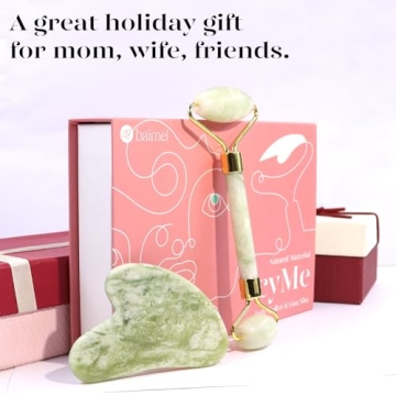 BAIMEI Jade Roller & Gua Sha Facial Tools for Skincare
