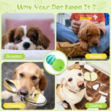 HIPPIH Dog Puzzle Toy 2 Pack, Interactive Dog Toys for Treat Dispensing, Durable Puppy Toys for Teething, Dog Treat Ball for Teeth/Slow Feeder/IQ Training/Playing, Blue-2.75‘’, Green-3.14‘’